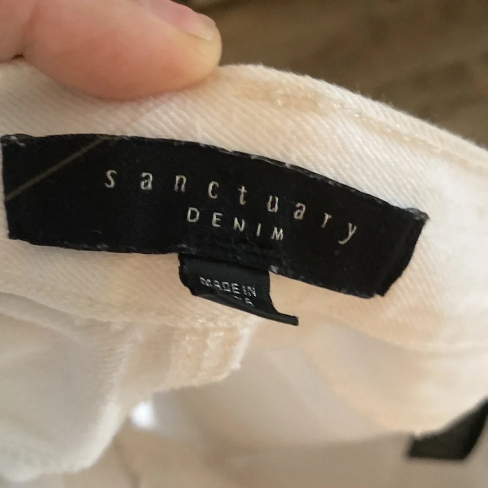 Sanctuary Denim white denim skirt ripped cute - Picture 6 of 6